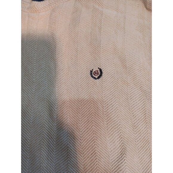 Vintage Chaps Ralph Lauren Sweater Mens 2 X  Ivory Herringbone Hand Framed - Picture 2 of 8